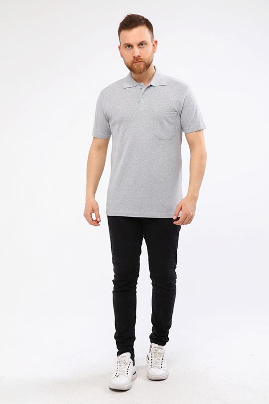 MUALTA PİKE ÖRME POLO YAKA TSHİRT OPANENT -Melanj Gri