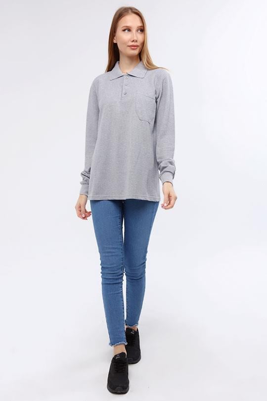 MUALTA PİKE ÖRME POLOYAKA SWEAT OPANENT -Melanj Gri