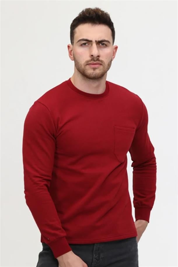 20/10 İKİ İPLİK O YAKA SWEAT OPANENT -Bordo