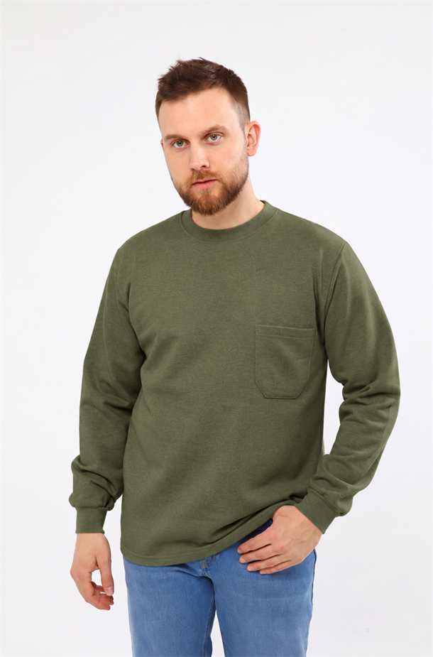 20/10 İKİ İPLİK O YAKA SWEAT OPANENT -Haki