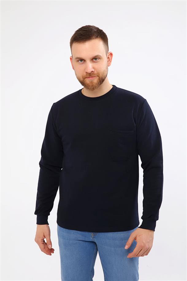 20/10 İKİ İPLİK O YAKA SWEAT OPANENT -Lacivert