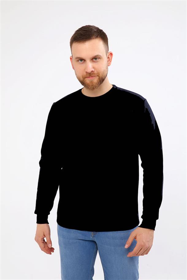 20/10 İKİ İPLİK O YAKA SWEAT OPANENT -Siyah
