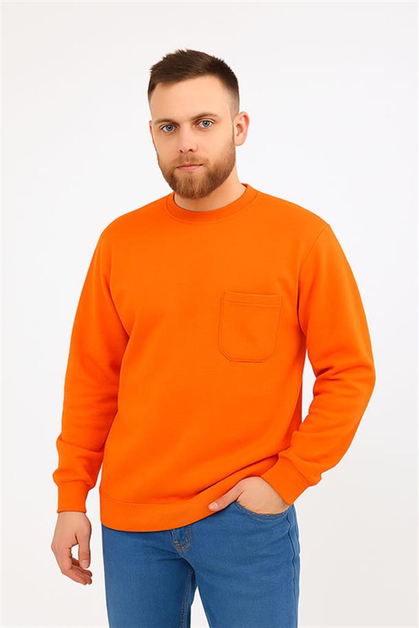 20/10 İKİ İPLİK O YAKA SWEAT OPANENT -Turuncu