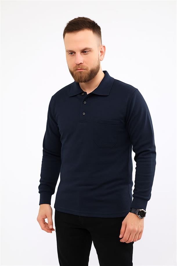 20/10 İKİ İPLİK P. YAKA SWEAT OPANENT -Lacivert