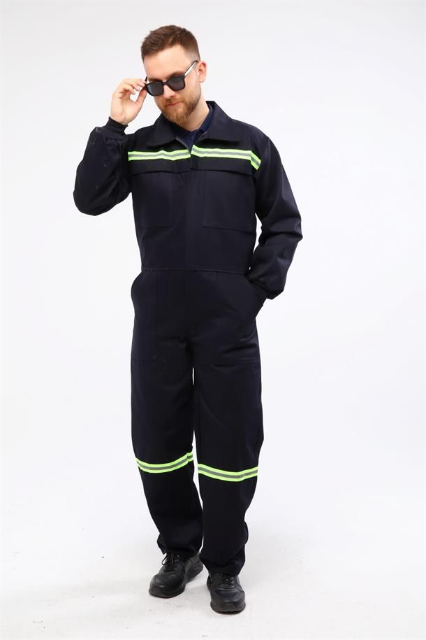 Softshell Boy Tulum Su Geçirmez Tulum Lacivert Grogen Reflektörlü 5 Cepli