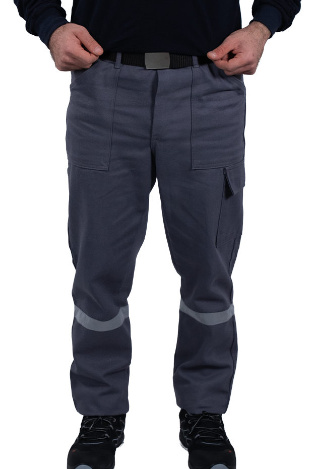 16/12 Summer Work Trousers, 5 Pockets, Reflective - Medium Grey
