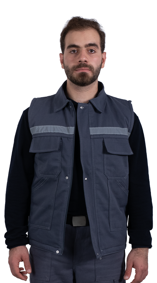 7x7 Quilted Winter Vest - Medium Grey
