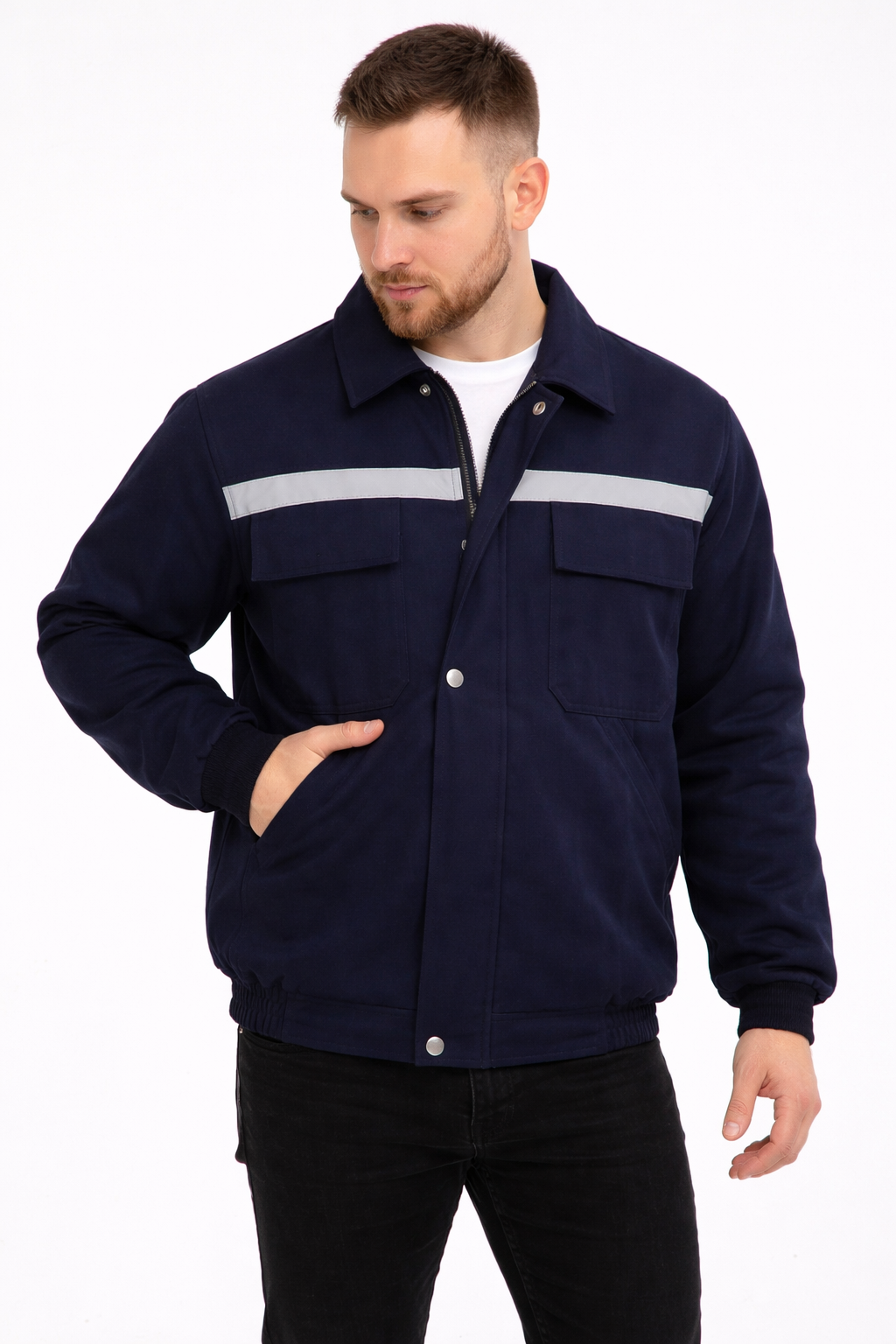7x7 Seasonal Welder's Jacket - Navy Blue