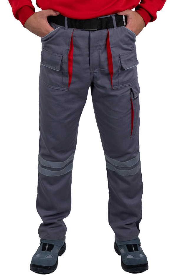 BLENDED MULTI-POCKET TROUSERS - Grey