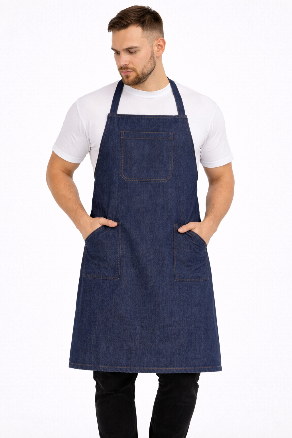 Denim Kitchen Apron - Blue