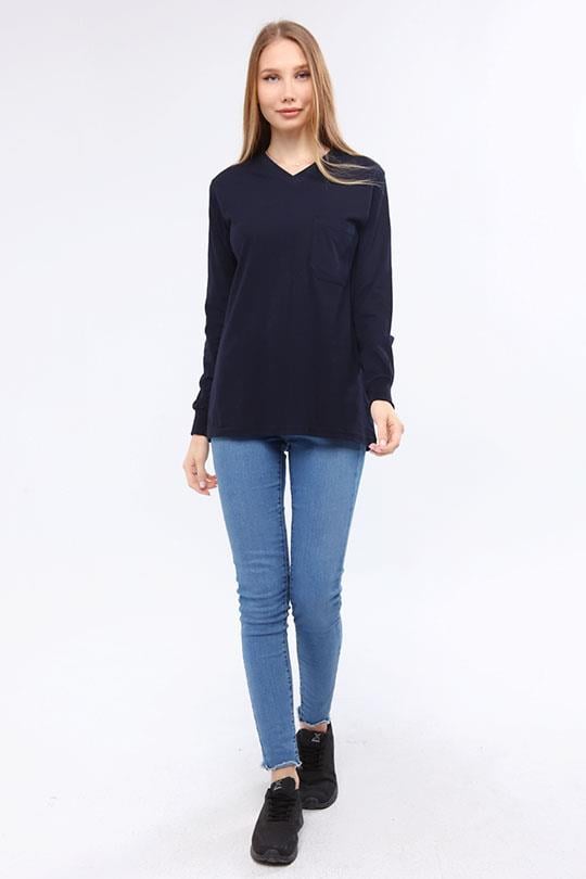 MUALTA 30/1 SUP. V YAKA SWEAT OPANENT -Lacivert