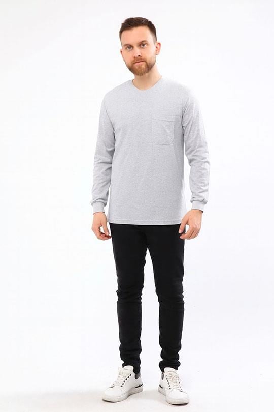 MUALTA 30/1 SUP. O YAKA SWEAT OPANENT -Melanj Gri