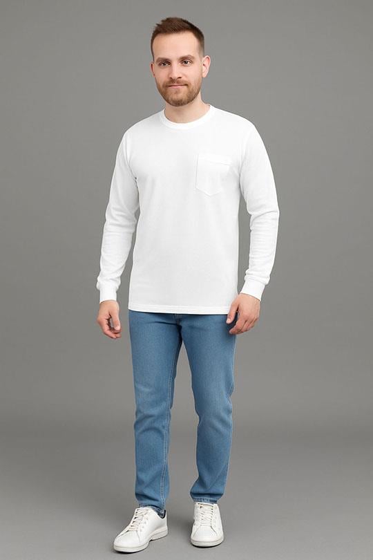 MUALTA 30/1 SUP. O YAKA SWEAT OPANENT -Beyaz