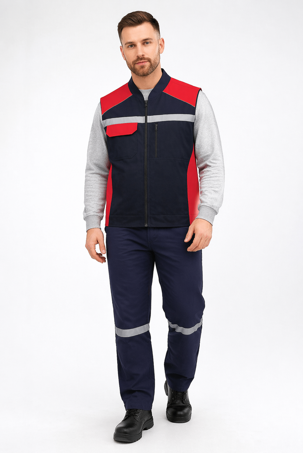 MUALTA MODEL 1 NAVY BLUE VEST - Red