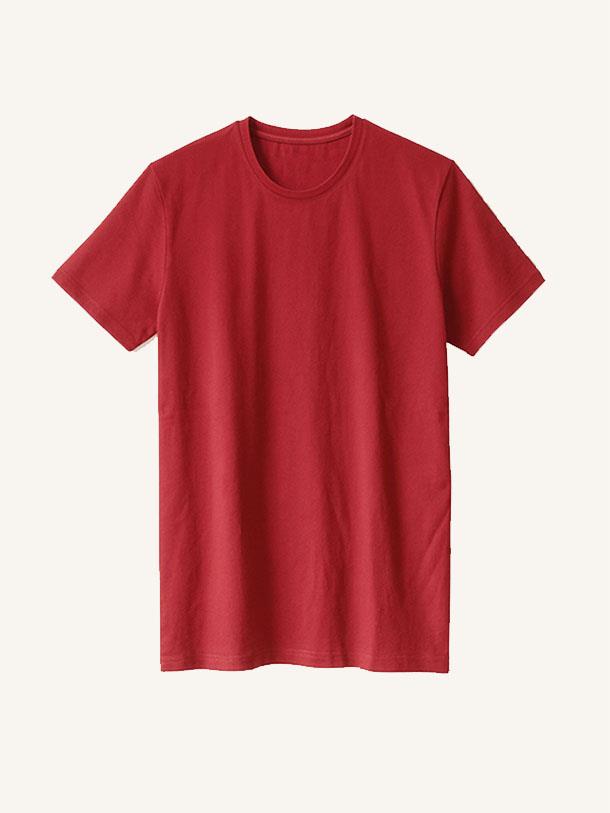SLİM FİT O YAKA T-SHİRT-Bordo
