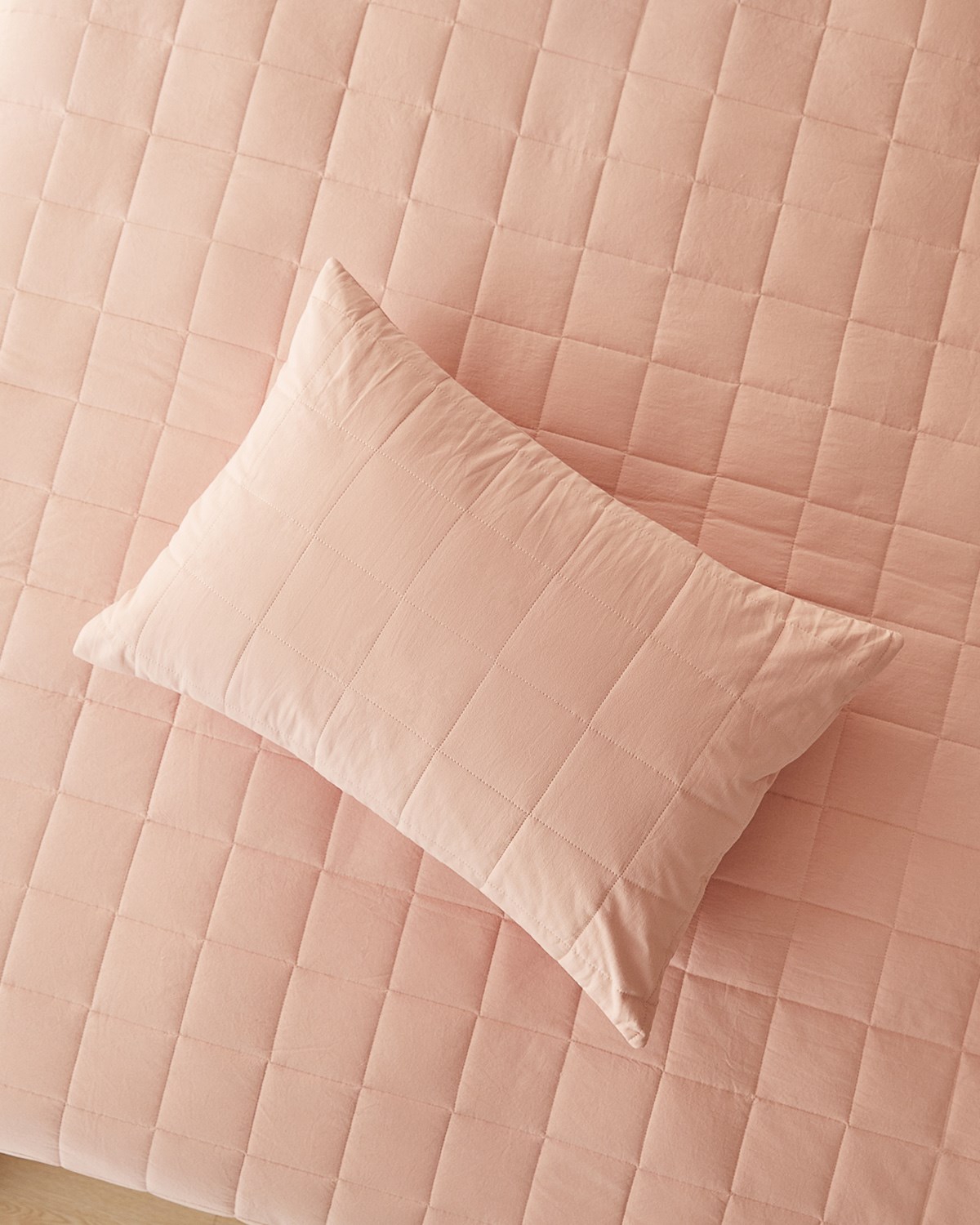 %100 Pamuk Kumaş Kapitoneli Pembe Çok Amaçlı Tek Kişilik Yatak Örtüsü Seti 1 Adet 180 x 230 / 1 Adet 50 x 70 cm