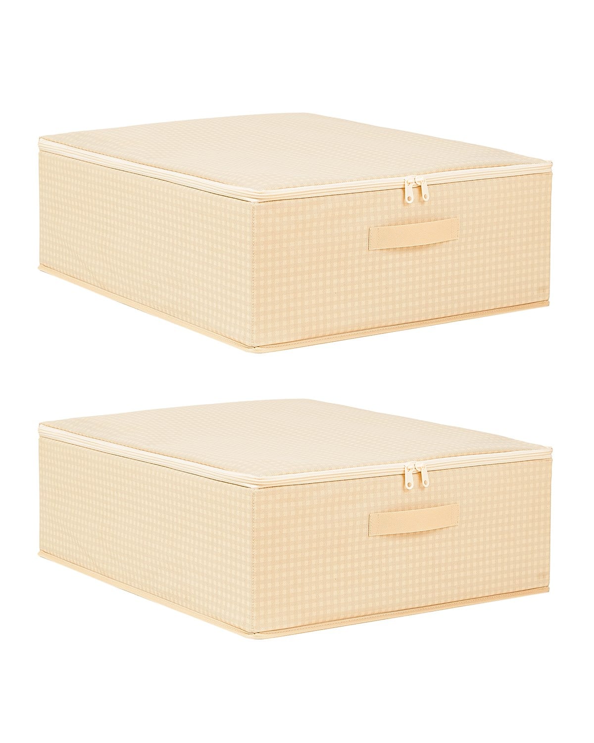 2li Bej Pötikare Destekli Kutu Hurç Set 45 x 55 x 18 cm