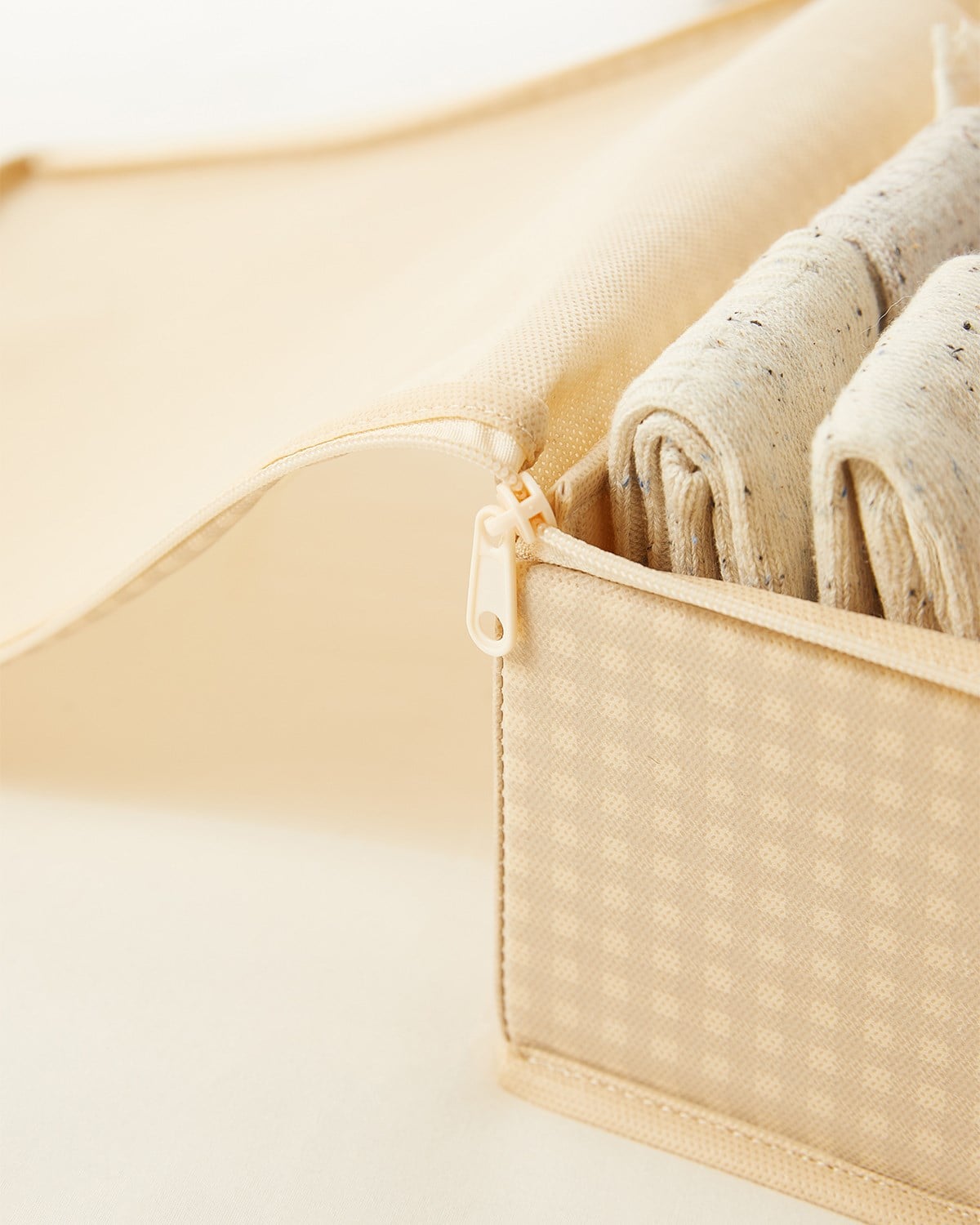 2li Bej Pötikare Destekli Kutu Hurç Set 31 x 38 x 12 cm