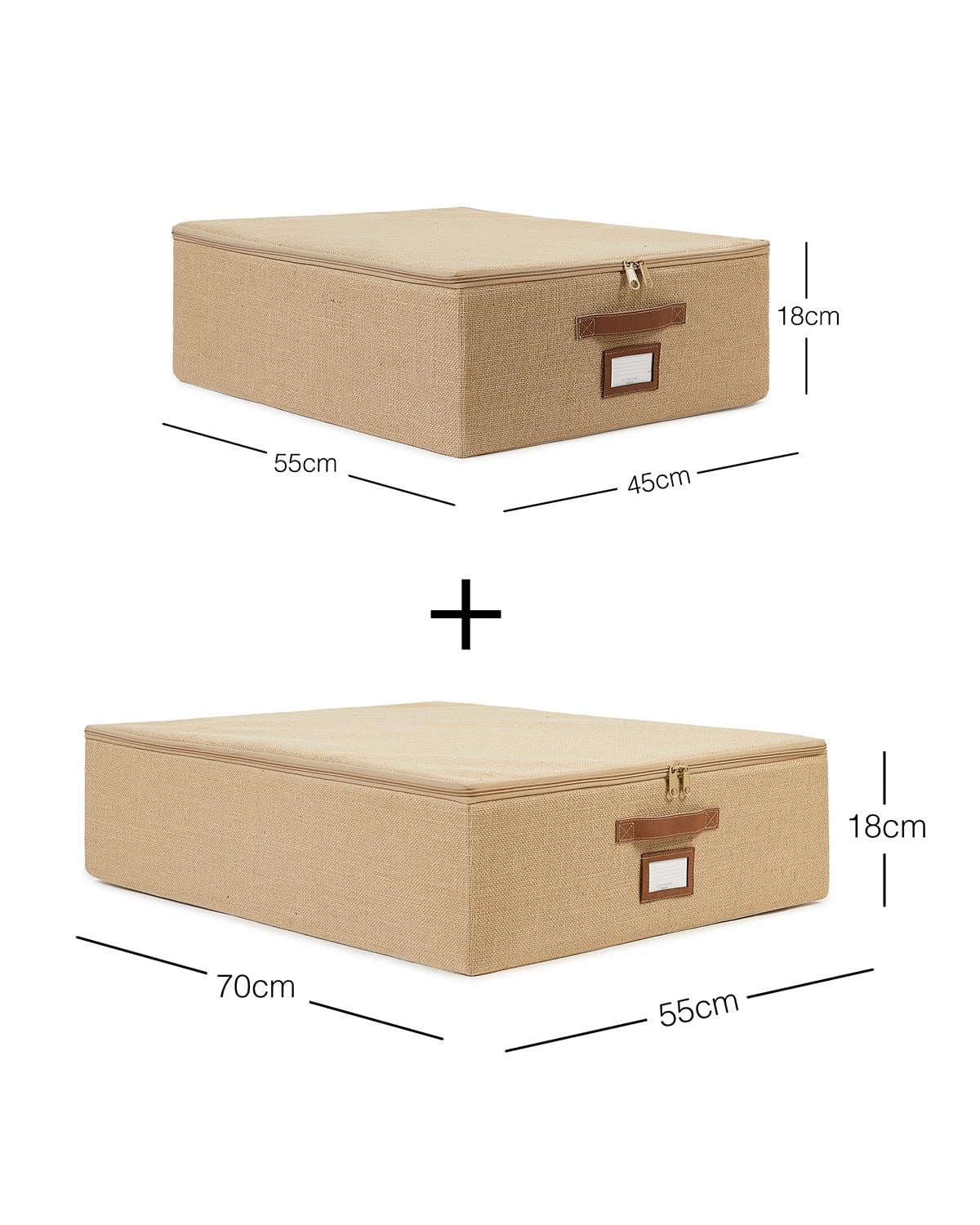 2li Jüt Destekli Hurç Set  45 x 55 x 18 + 55 x 70 x 18 cm