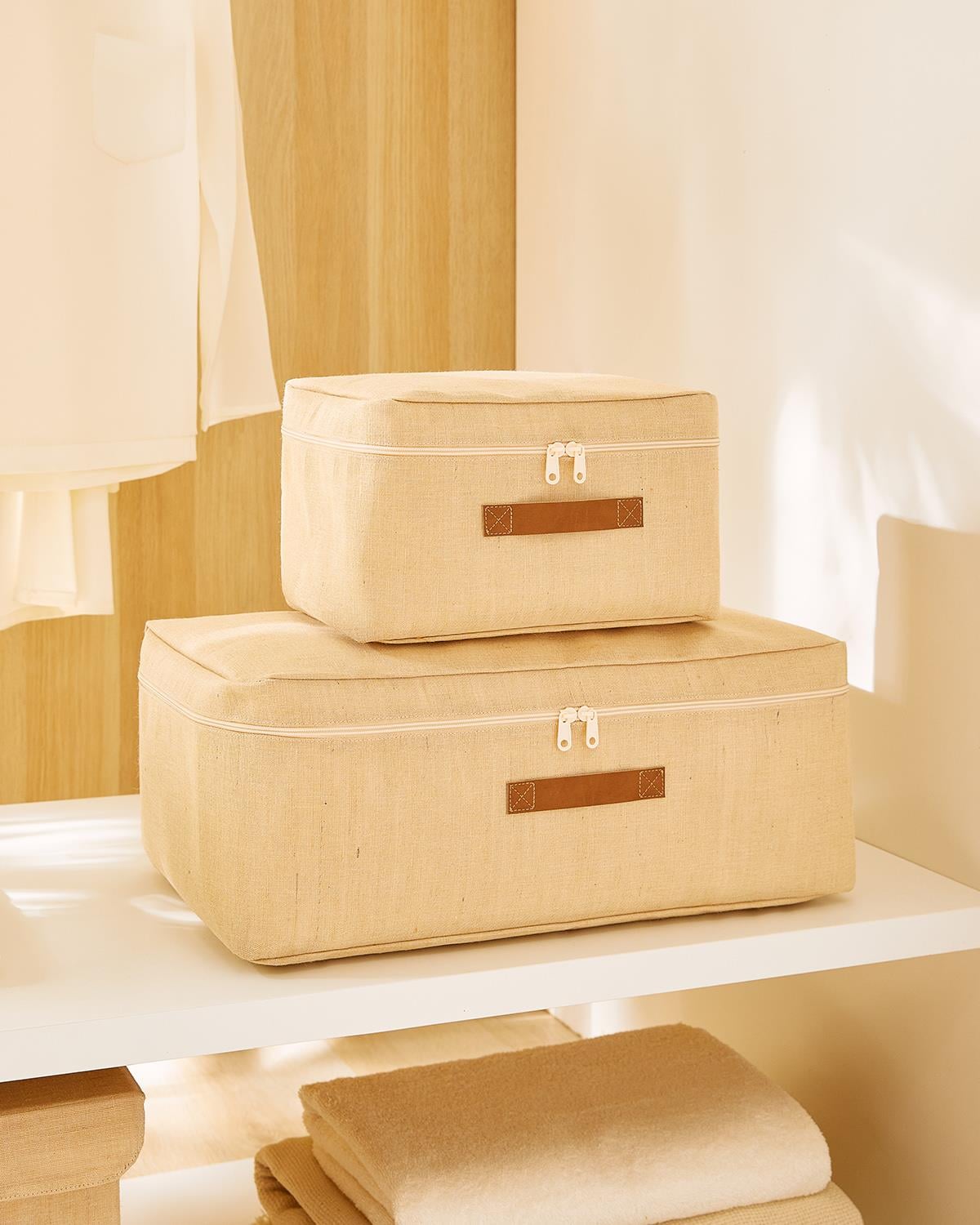 2li Jüt Keten Hurç Set 30 x 22 x 18 / 52 x 28 x 21 cm