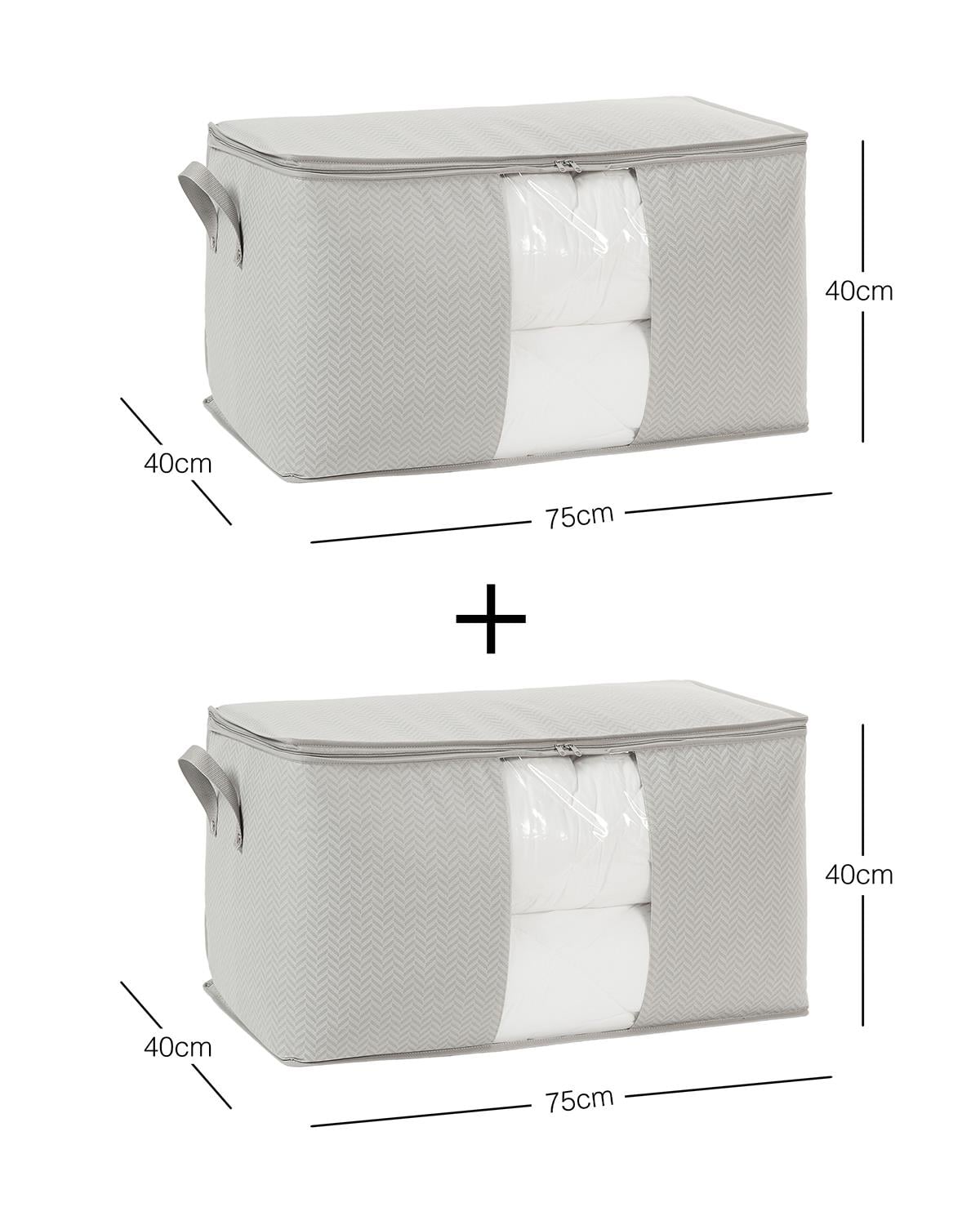 2li Mega Boy Pvc Pencereli Gri Balıksırtı Hurç Set 75 x 40 x 40 cm