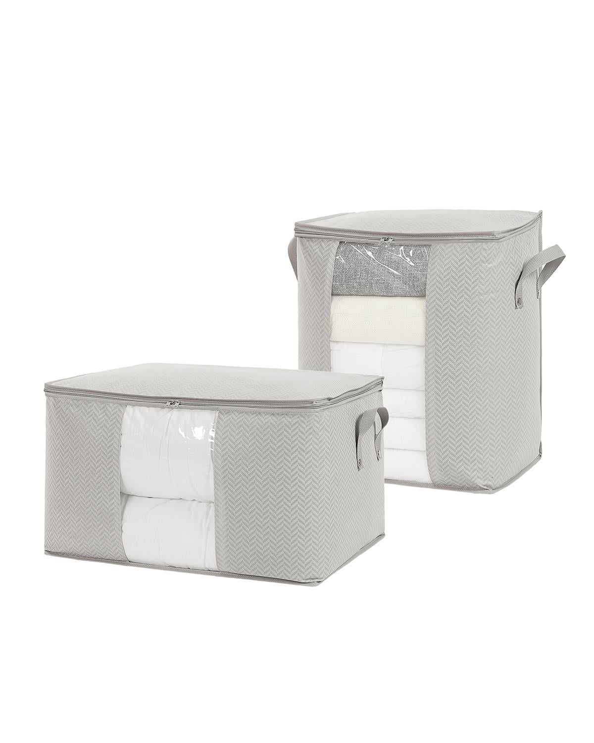 2li Pvc Pencereli Gri Balıksırtı Hurç Set 1 Adet 45 x 30 x 50 / 1 Adet 60 x 43 x 35 cm