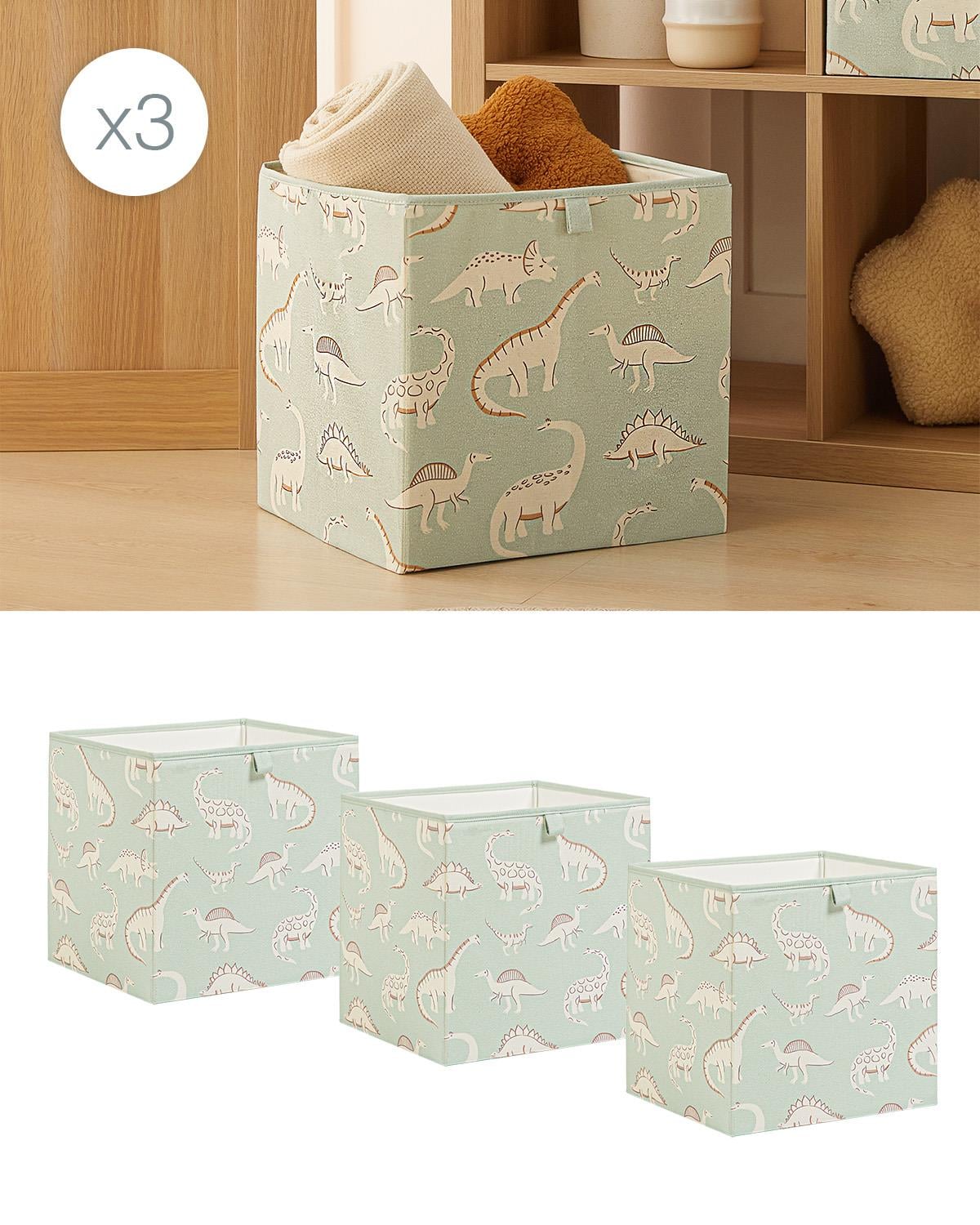 3lü Çocuk Odası Dinozor Kutu Set 33 x 30 x 33 cm