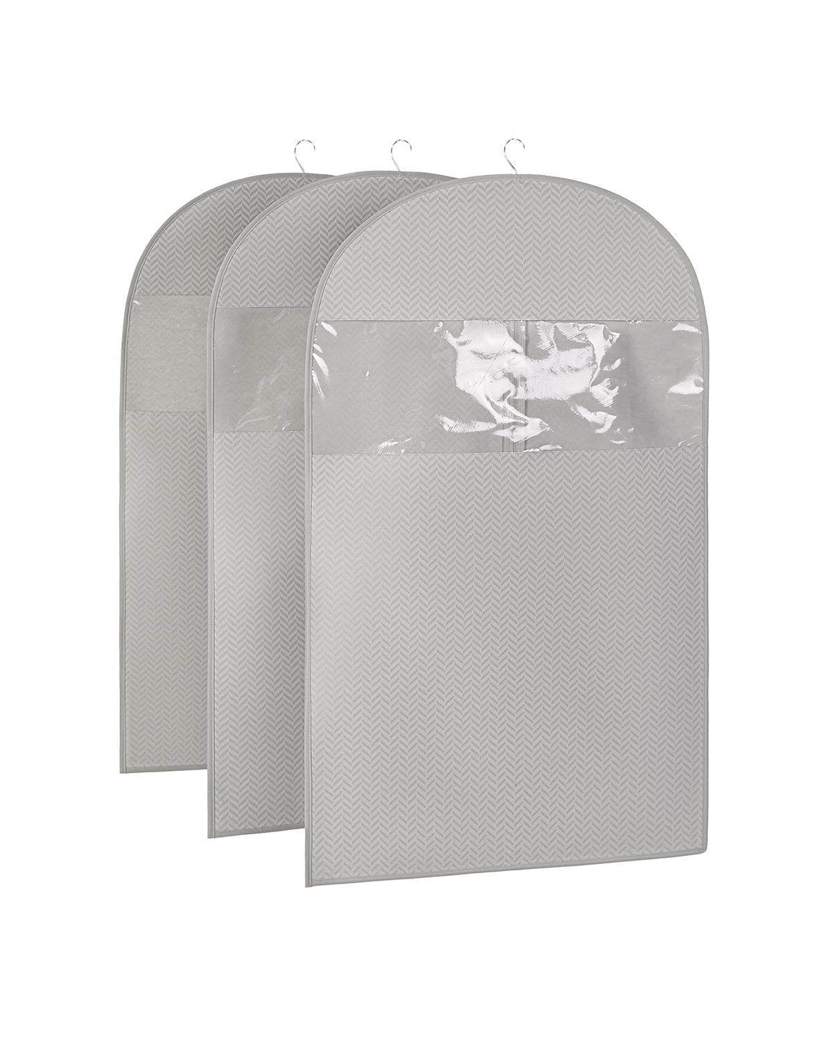 3lü Gri Balıksırtı Elbise Kılıfı Set