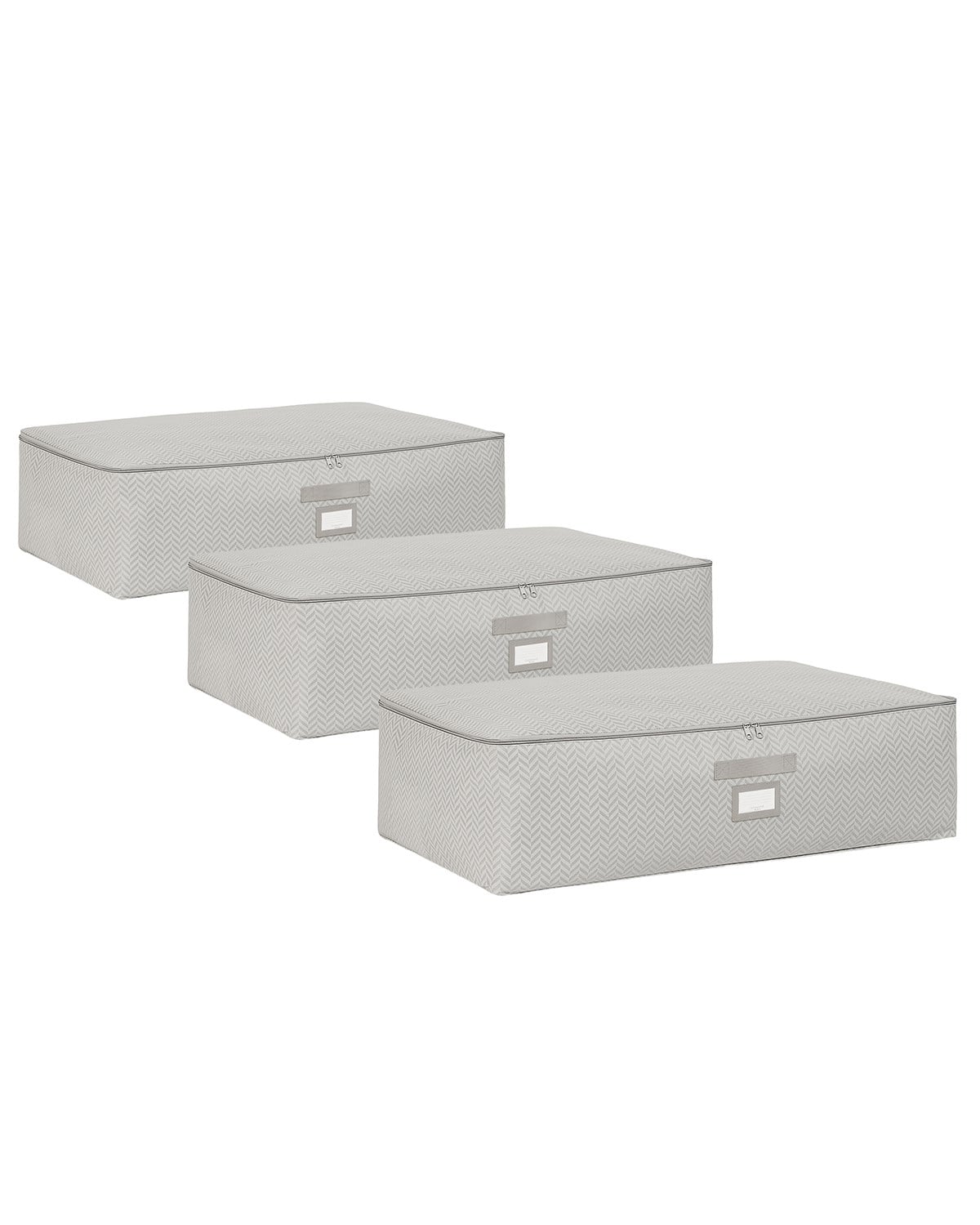 3lü Mega Boy Gri Balıksırtı Baza Altı Hurç Set 74 x 46 x 22 cm