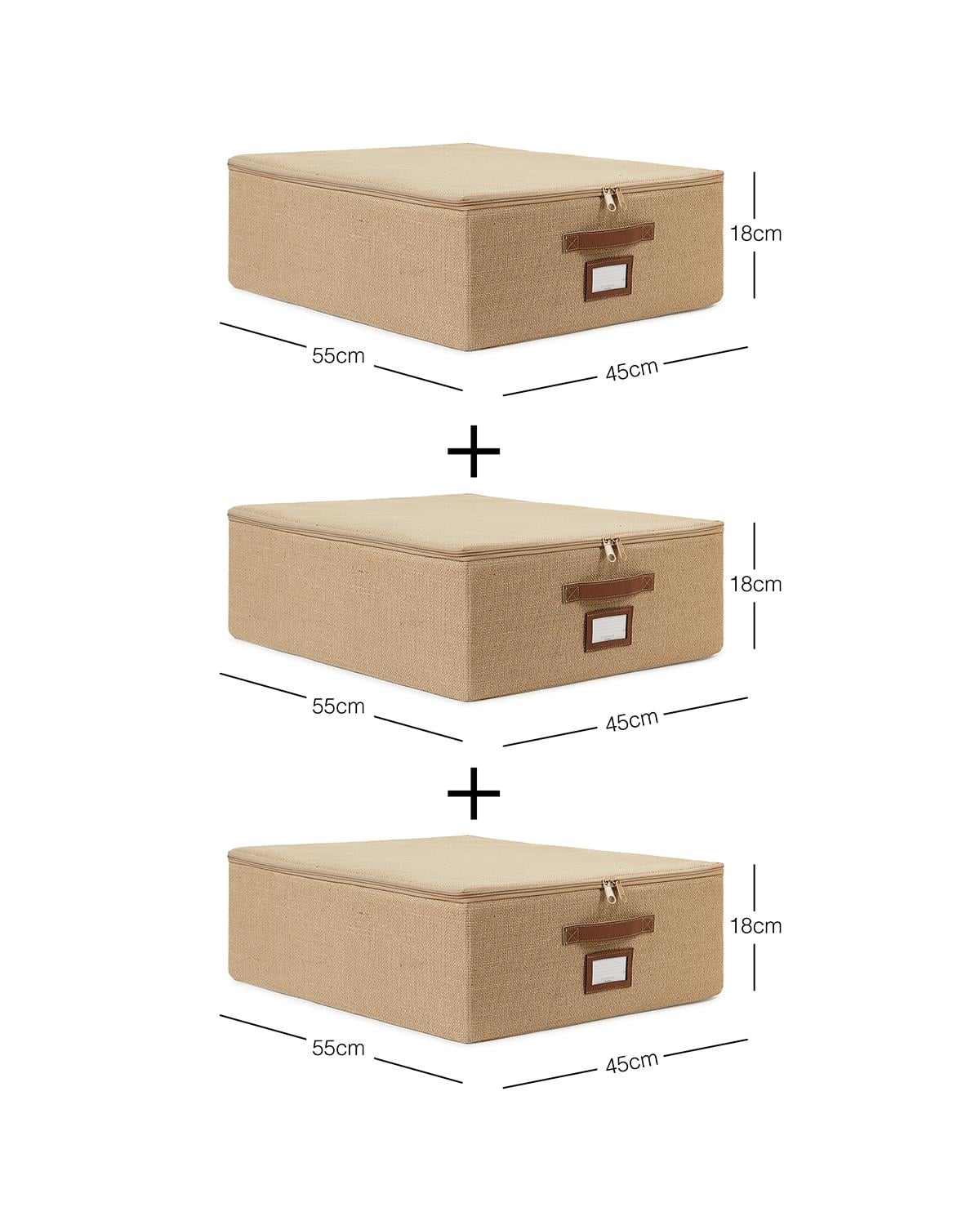 3lü Orta Boy Jüt Destekli Hurç Set 45 x 55 x 18 cm