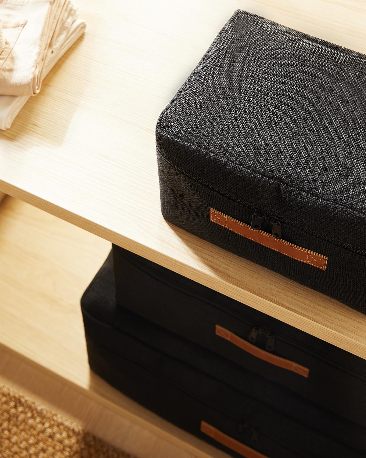 3lü Siyah Renk Jüt Hurç Set 30 x 22 x 18 / 52 x 28 x 21 / 62 x 46 x 22 cm