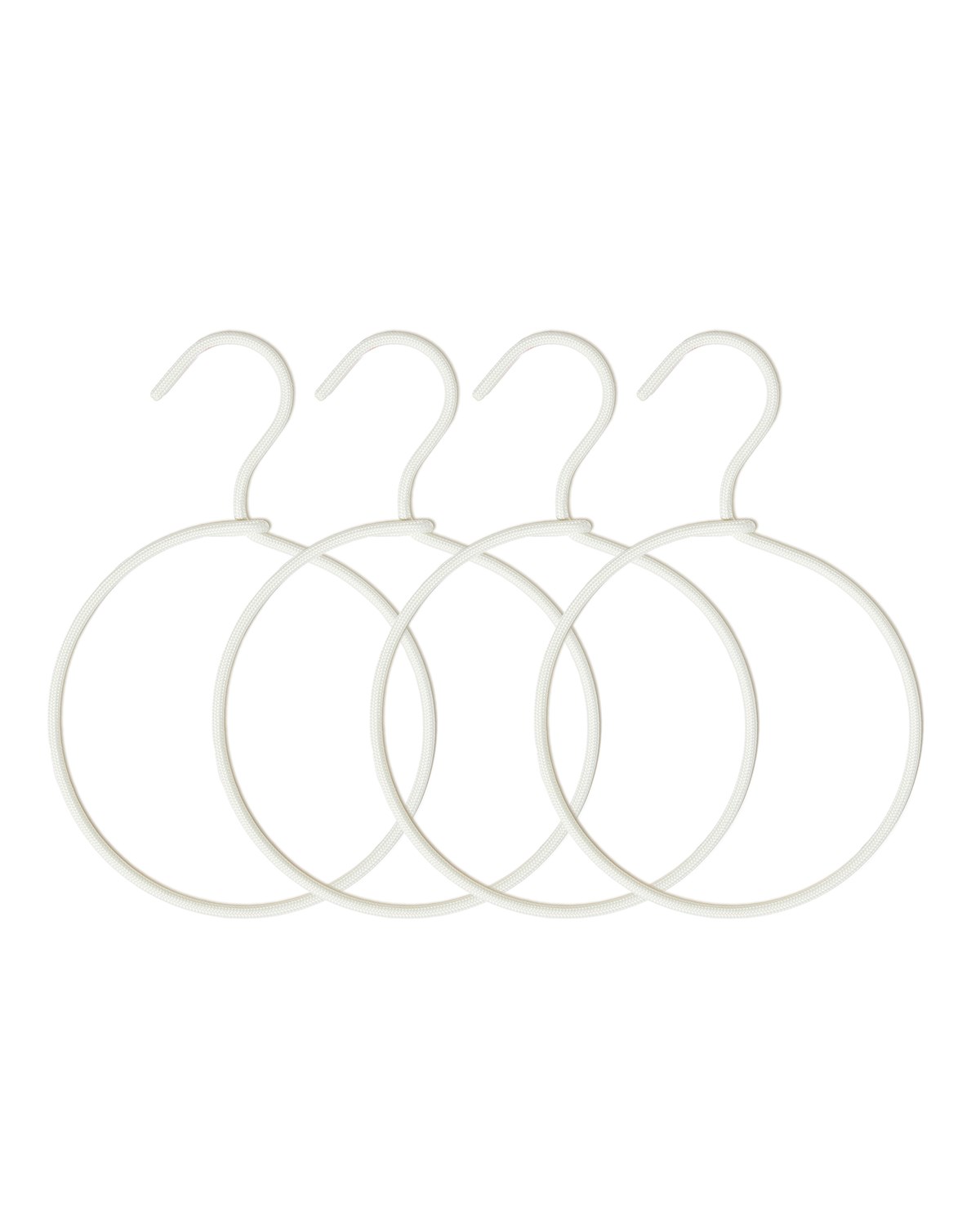4lü Halka Ekru Renk Kumaş Kaplı Metal Aksesuar Askısı 24.5 x 16 x 0.5 cm