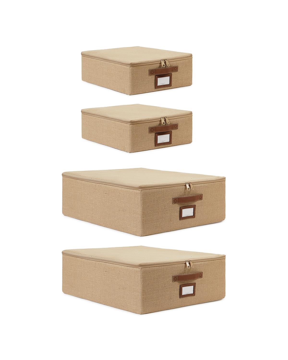 4lü Jüt Destekli Hurç Set 2 Adet 31 x 38 x 12 + 45 x 55 x 18 cm