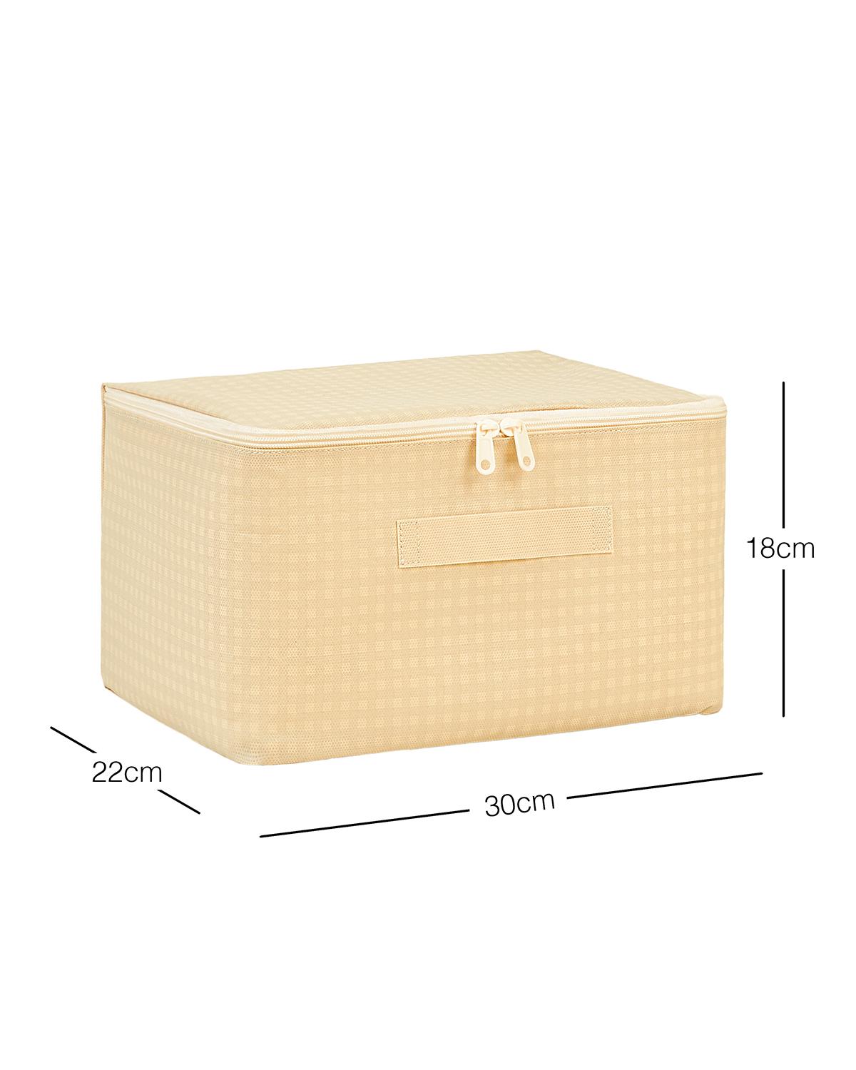 4lü Küçük Boy Bej Pötikare Hurç Set 30 x 22 x 18 cm