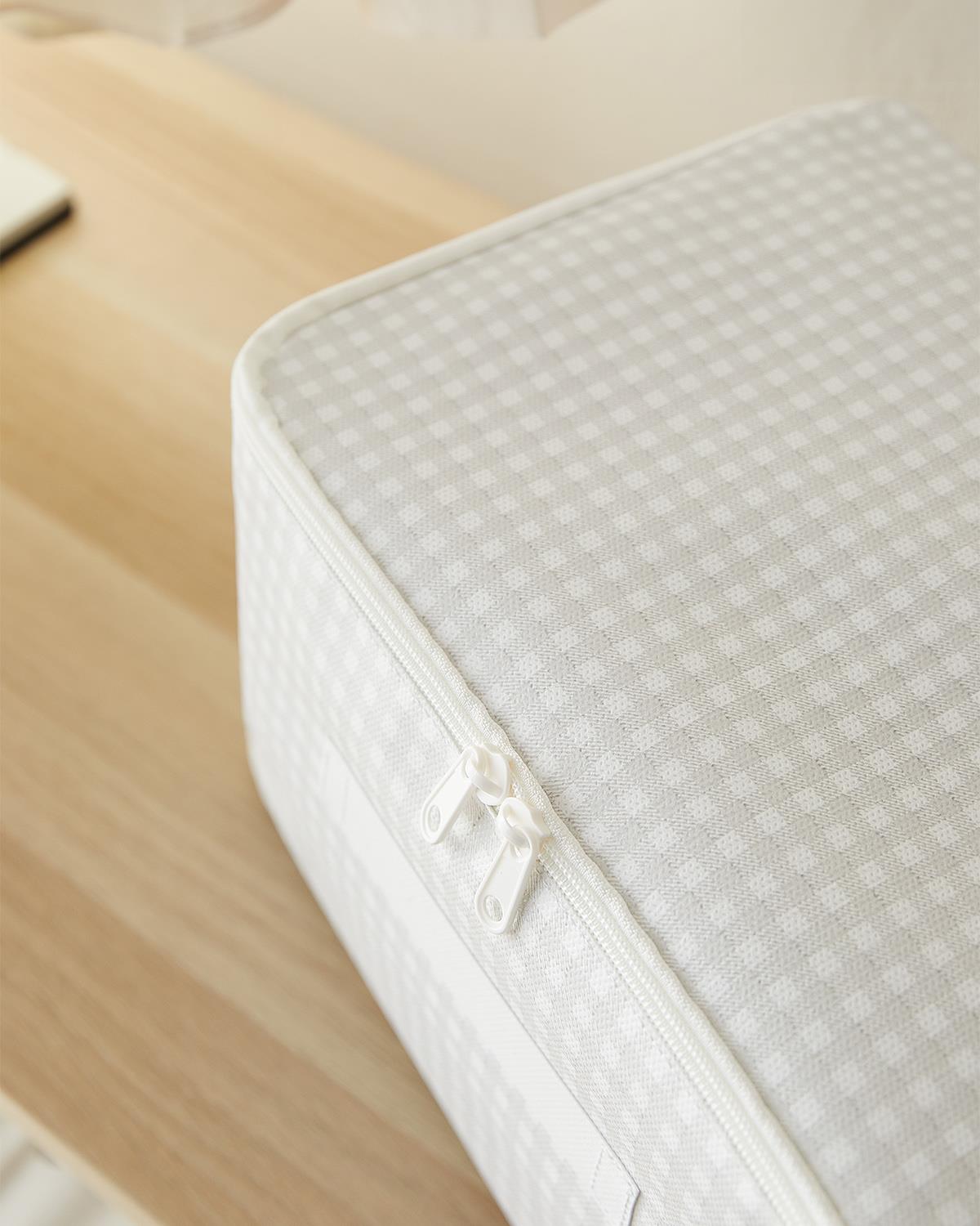 4lü Küçük Boy Gri Pötikare Hurç Set 30 x 22 x 18 cm