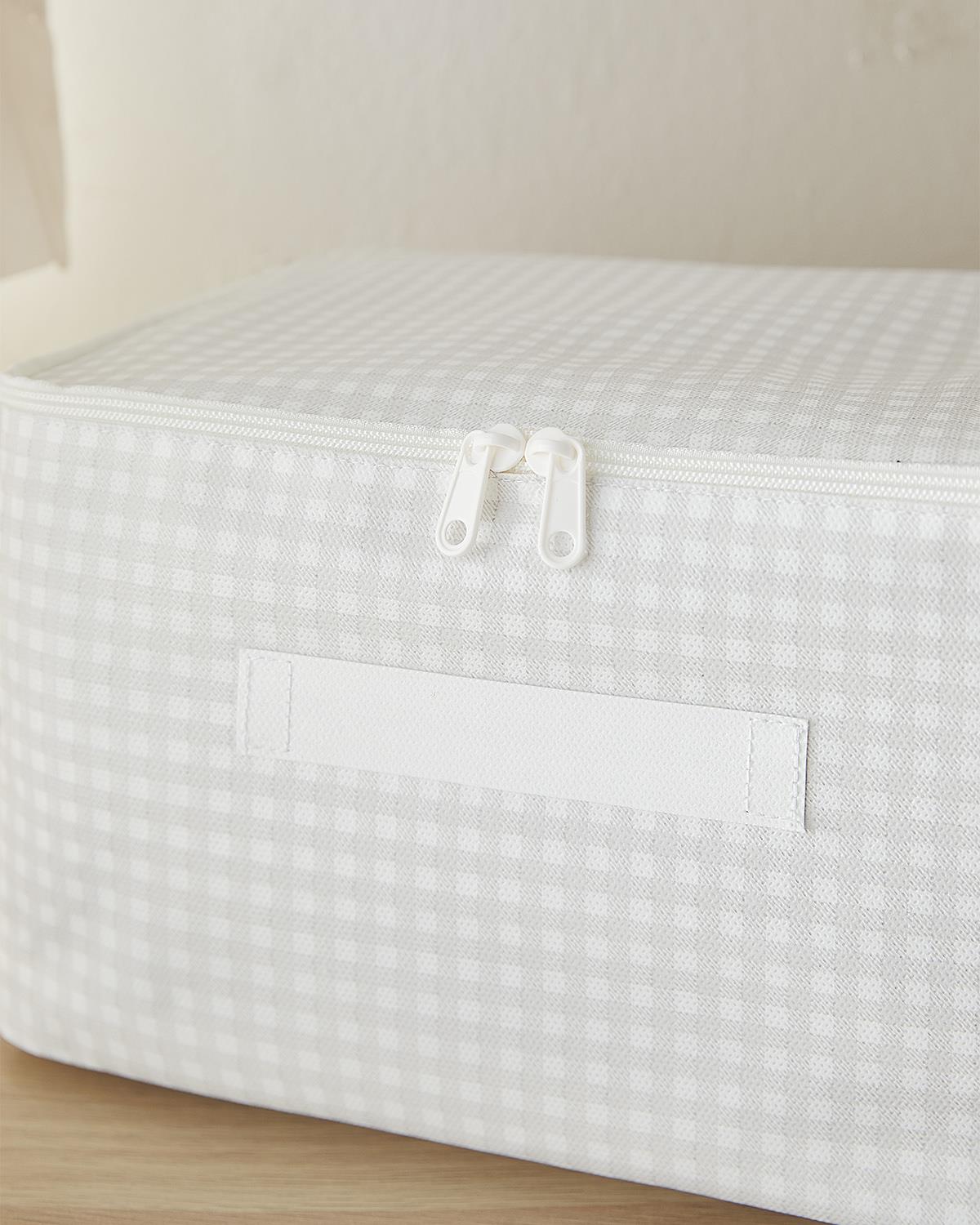 4lü Küçük Boy Gri Pötikare Hurç Set 30 x 22 x 18 cm