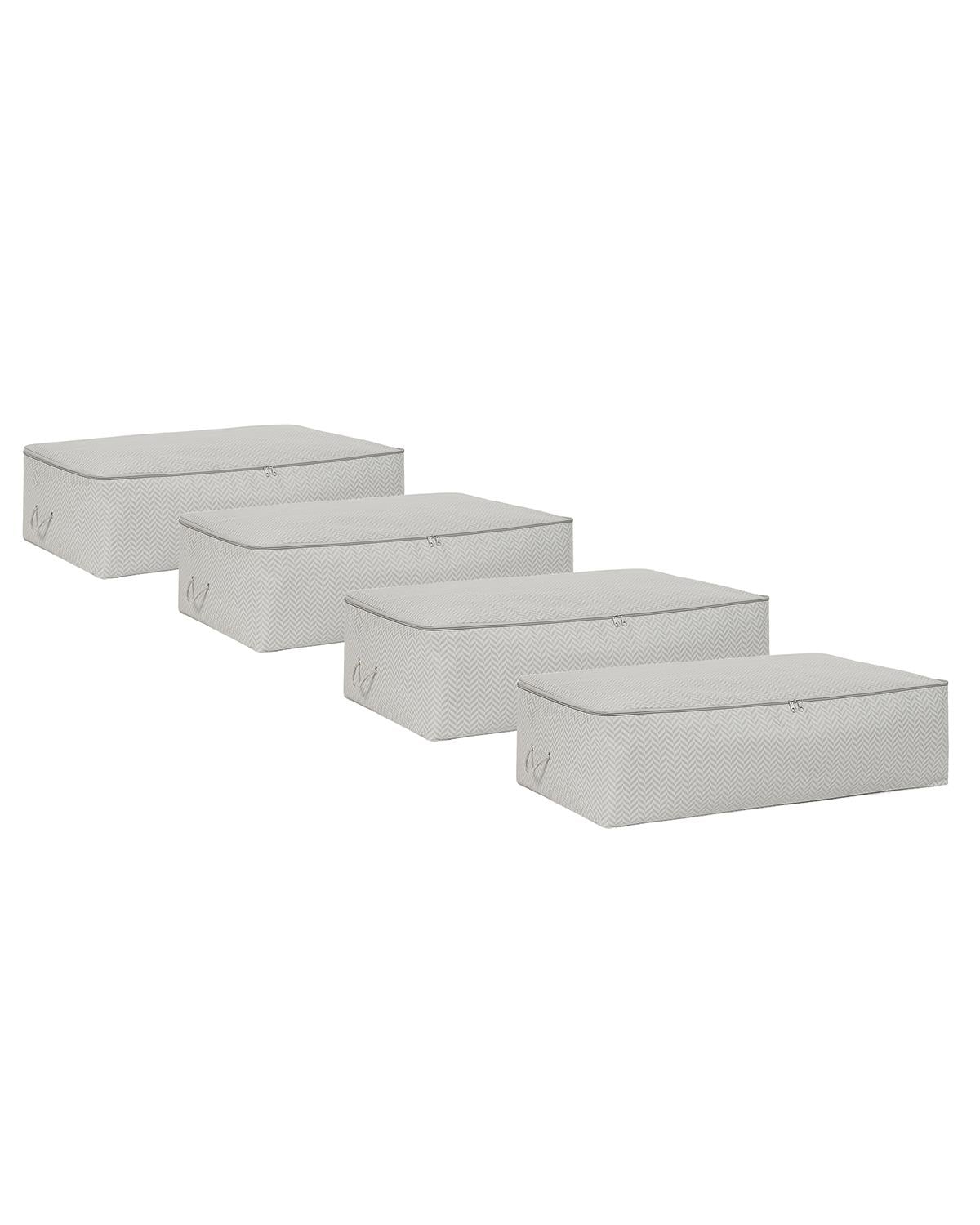 4lü Mega Boy Gri Balıksırtı Baza Altı Hurç Set 74 x 46 x 22 cm