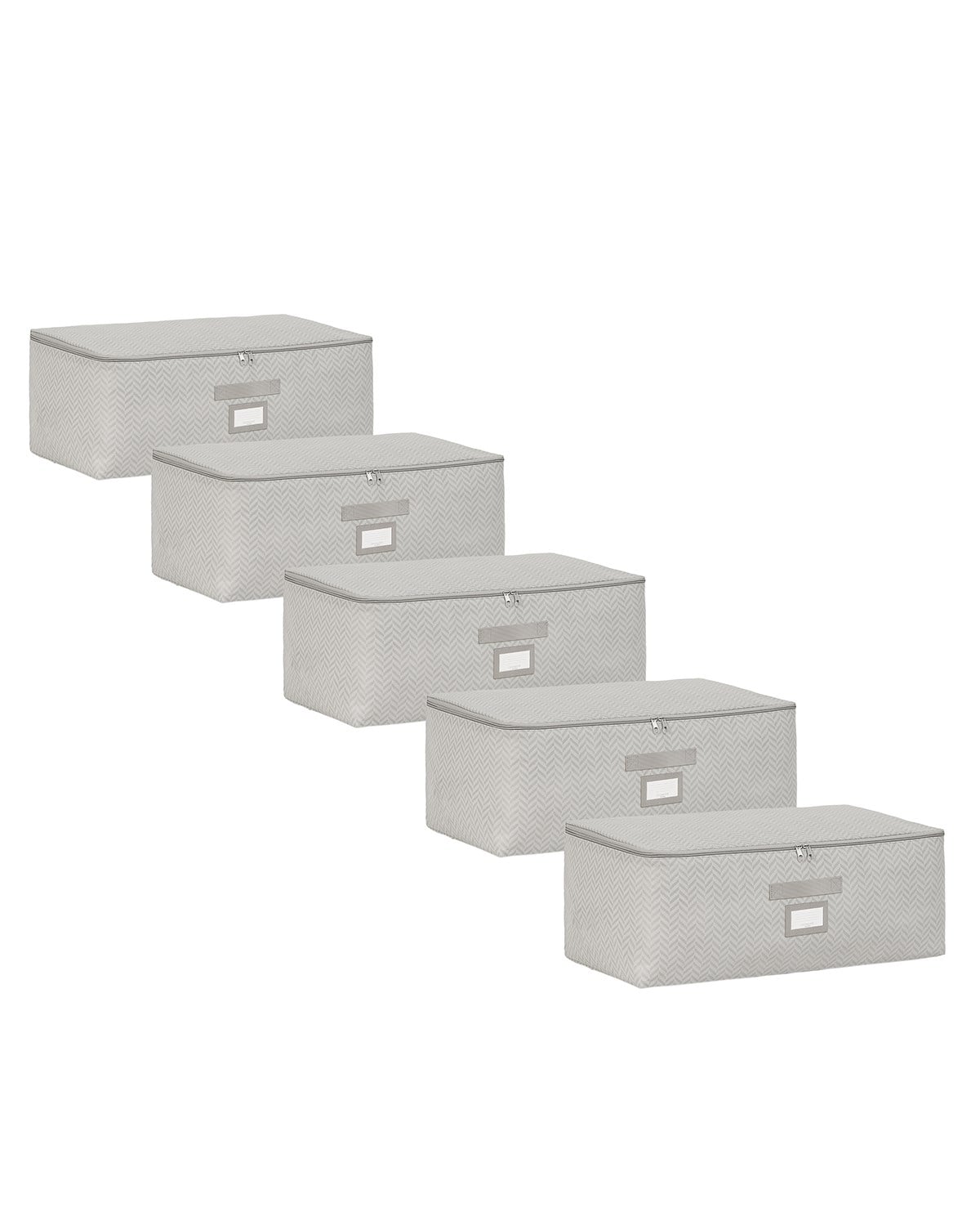 5li Orta Boy Gri Balıksırtı Hurç Set 52 x 28 x 21 cm