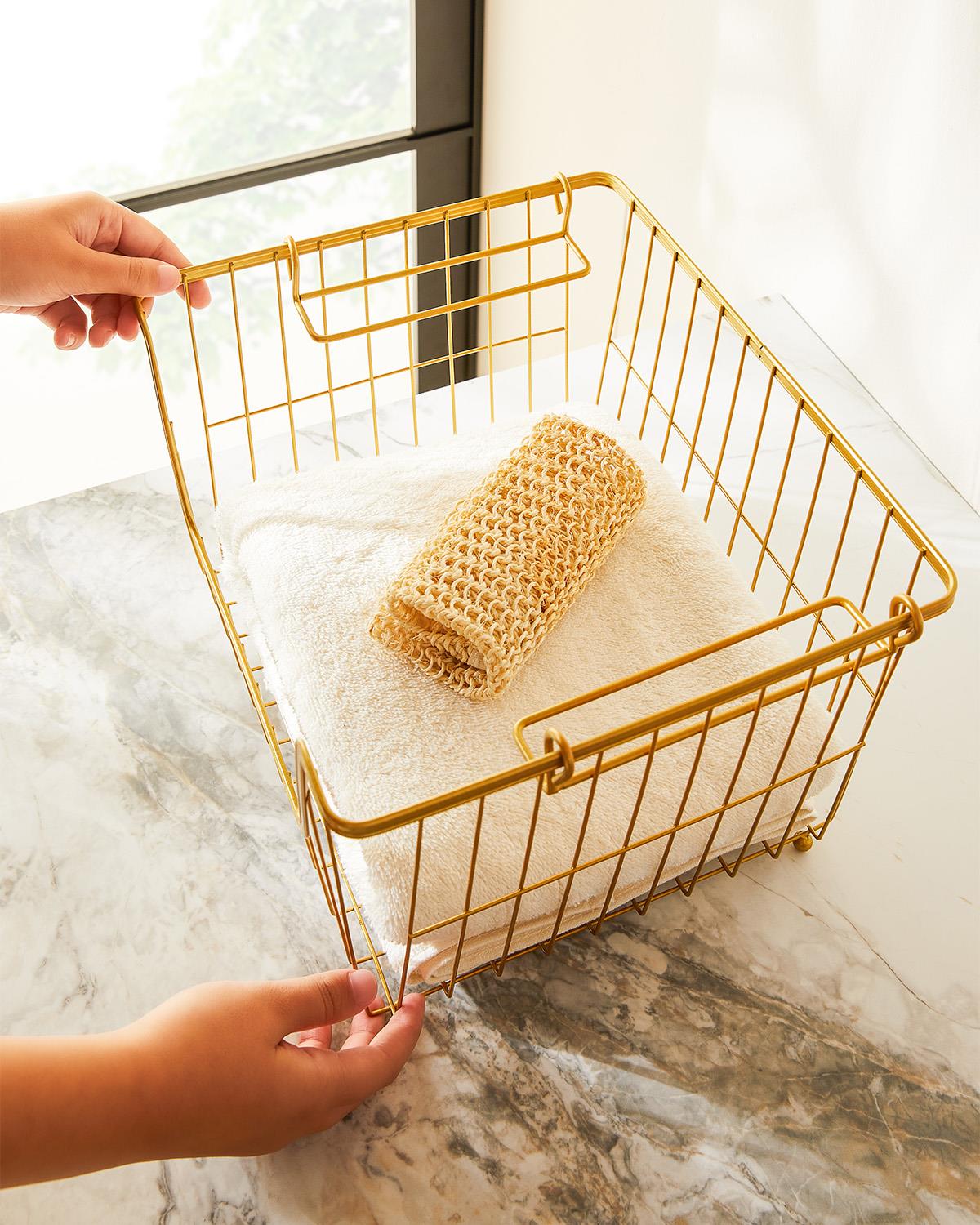 Altın Renk Metal 33 x 27 x 20 cm