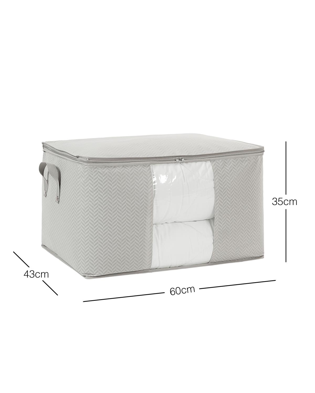 Büyük Boy Pvc Pencereli Gri Balıksırtı Hurç 60 x 43 x 35 cm