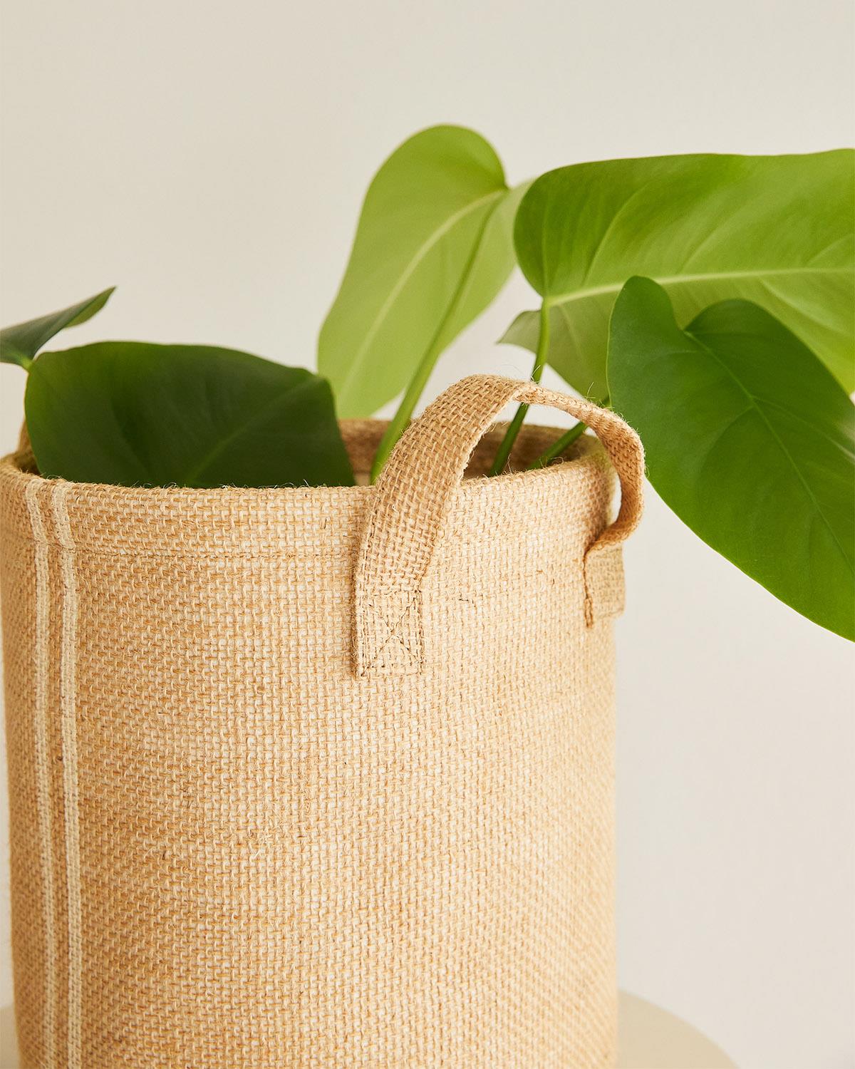 Çizgili Jüt Sepet 20 x 20 cm