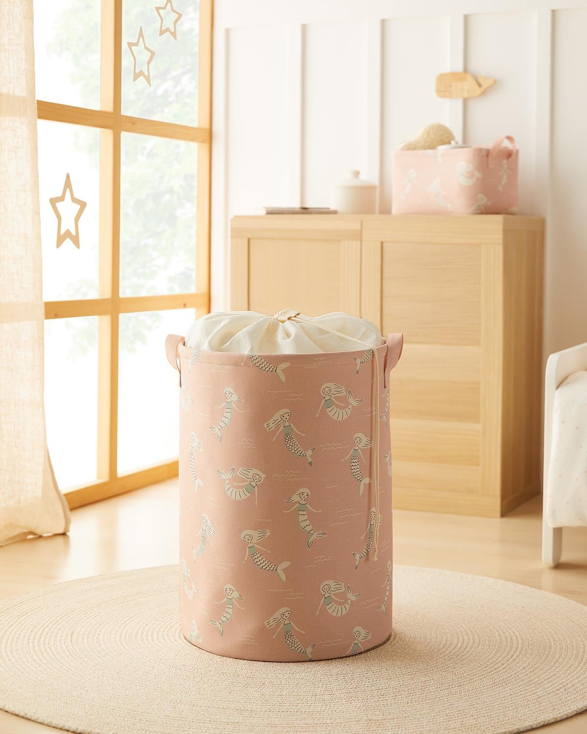 Çocuk Odası Ağzı Büzgülü Deniz Kızı Oyuncak Sepeti 36 x 48 cm