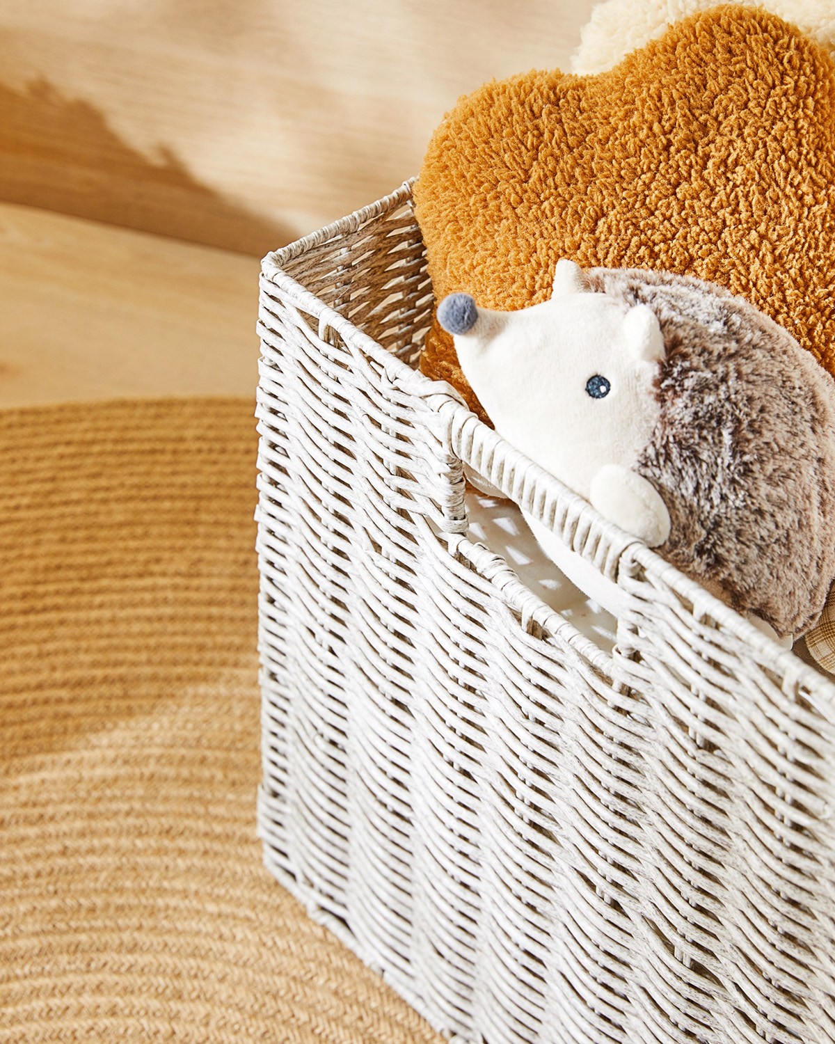 Çocuk Odası Yıkanabilir Gri PP Rattan Sepet 33 x 33 x 33 cm