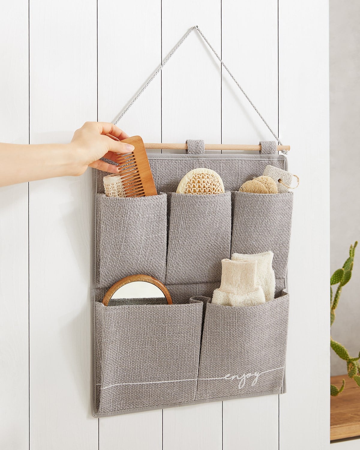 2 Katlı Gri Renk Enjoy Jüt Duvar Tipi Düzenleyici 35 x 45 cm