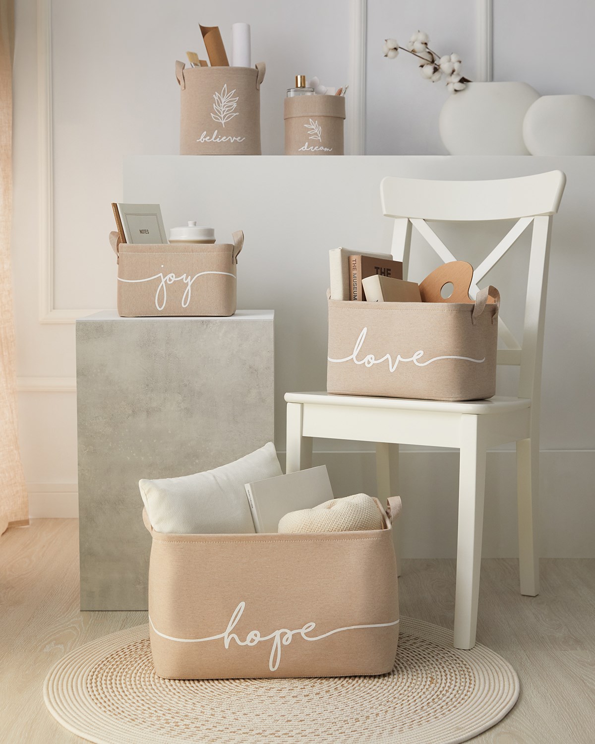 2li Bej Renk Sepet Set