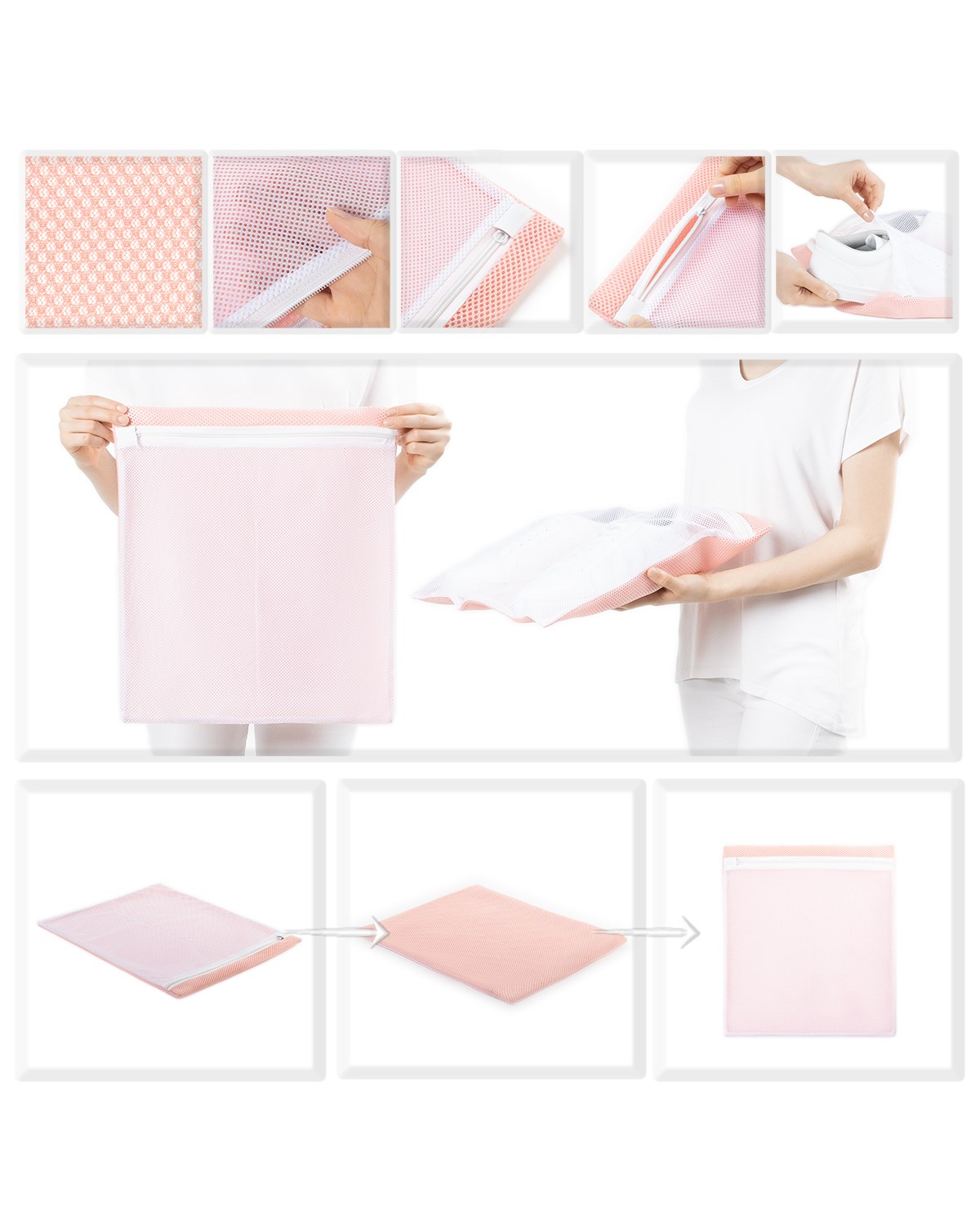 3lü Pembe Renk Ayakkabı Yıkama Filesi Set