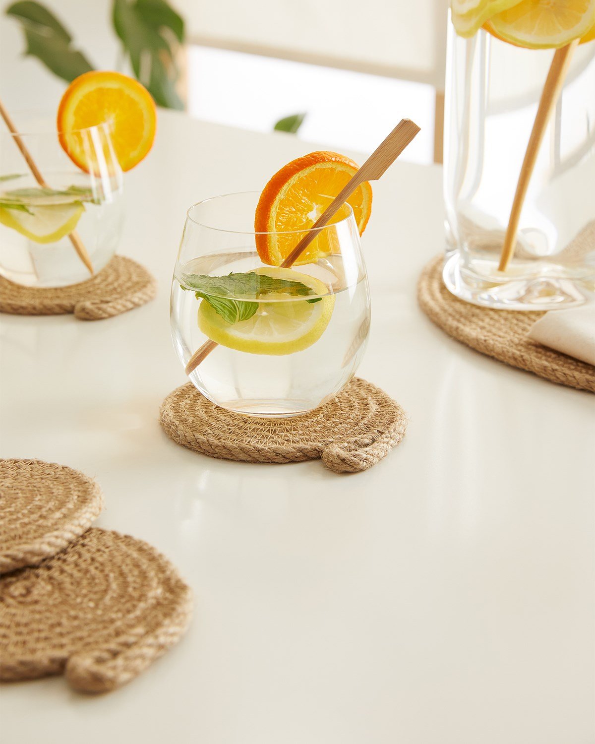4lü Jüt Halat Bardak Altlığı Ø 10 cm