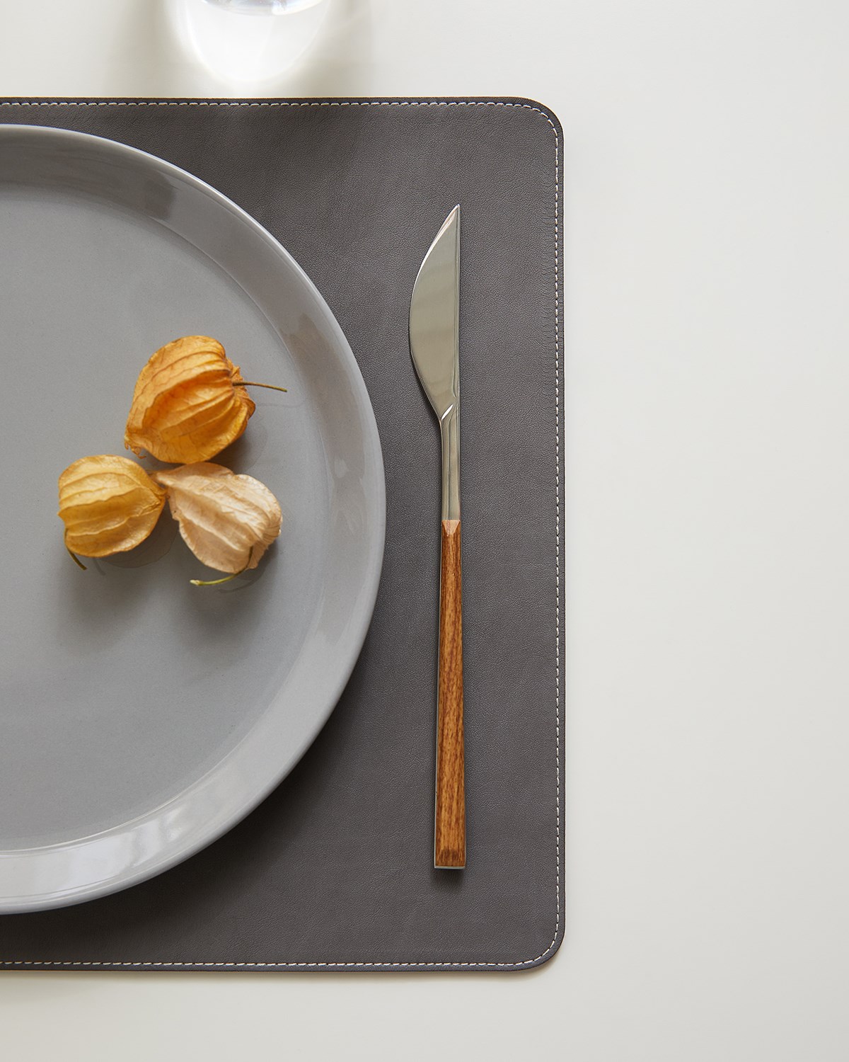 2li Gri Renk Deri Amerikan Servis 40 x 30 cm