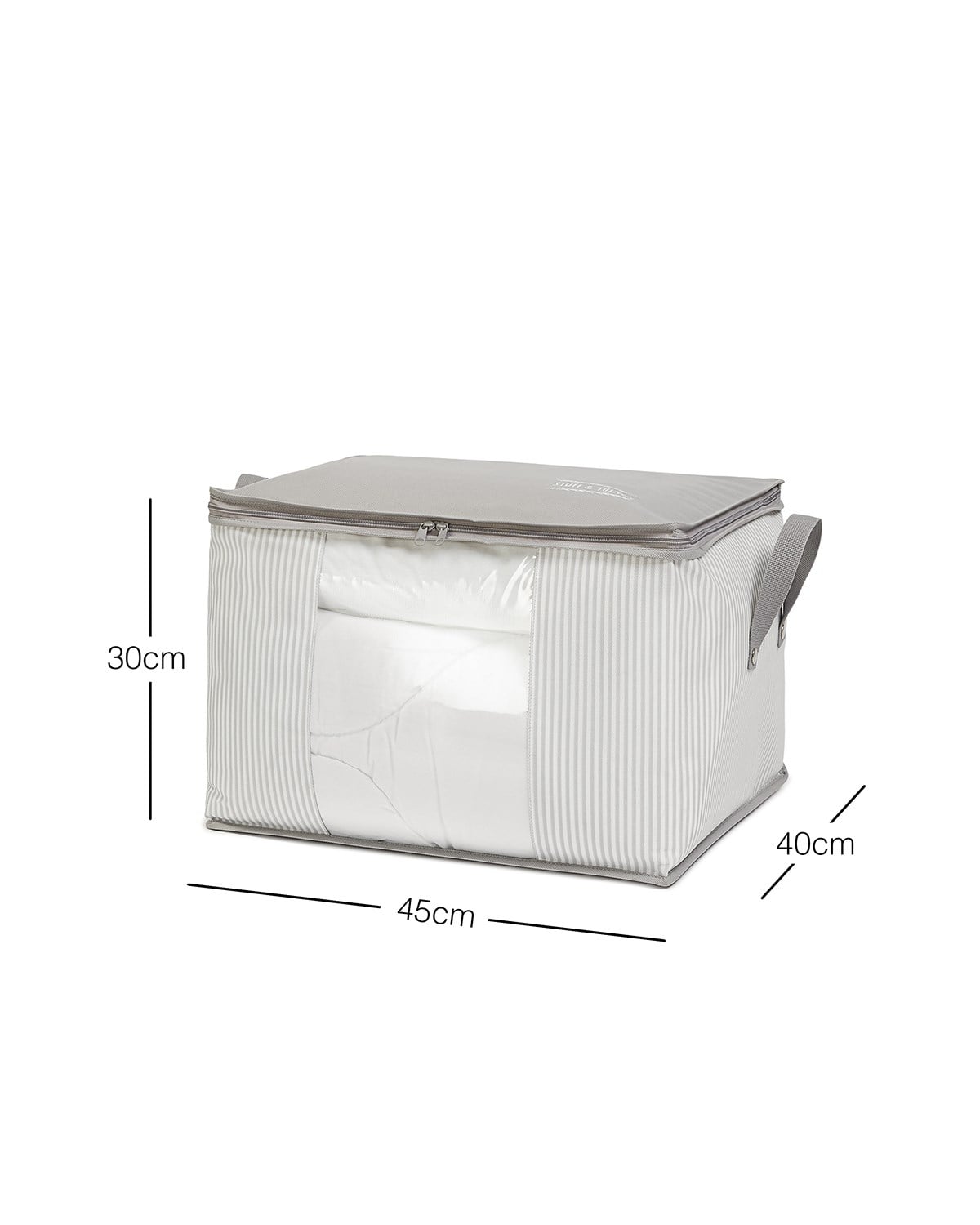 Orta Boy Pvc Pencereli Gri Çizgili Stuff & Things Hurç 45 x 40 x 30 cm