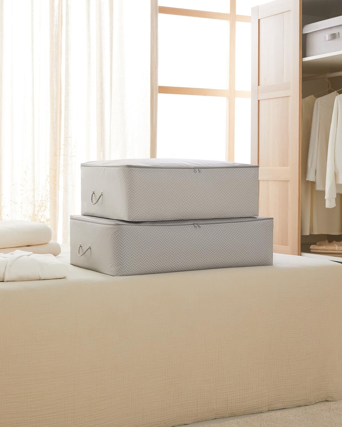 2li Gri Balıksırtı Baza Altı Hurç Set